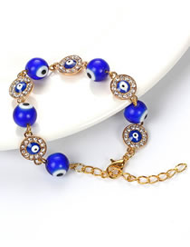 Fashion Gold Alloy Diamond Eye Geometric Bracelet