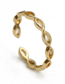 Fashion 3# Brass Diamond Geometric Cutout Eye Open Ring