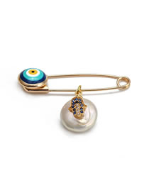 Fashion 2# Brass Diamond Drop Oil Eye Pin