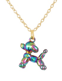Fashion Color-2 Copper Spray Painted Dog Pendant Necklace
