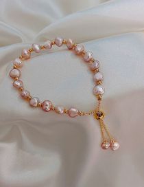 Fashion 8# Pink Strawberry Crystal Beaded Geometric Bracelet