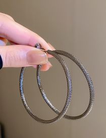 Fashion Black Pure Copper Pattern Hoop Earrings