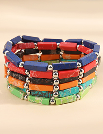 Fashion All Six Colors Emperor Multicolor Square Beaded Bracelet Set