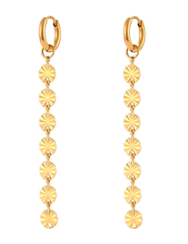 Fashion Gold Stainless Steel Gold Plated Snowflake Drop Earrings