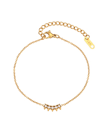 Fashion Bracelet - Gold - White Diamonds Titanium Steel Zirconium Geometric Bracelet