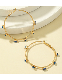 Fashion Gold Alloy Diamond Round Earrings