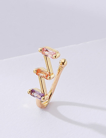 Fashion Gold Solid Copper Diamond Geometric Nose Ring