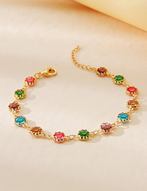 Fashion Color Alloy Color Crystal Flower Bracelet