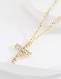 Fashion Cruciform Brass Diamond Cross Necklace