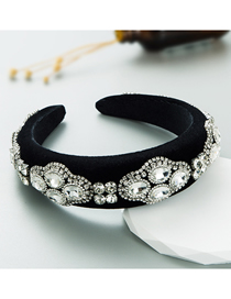 Fashion Silver Fabric Diamond Wide-brimmed Headband