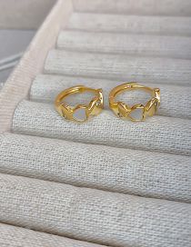 Fashion 21#ear Buckles-golden Love (true Gold Electroplating) Metal Geometric Heart Earrings