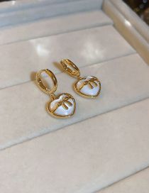 Fashion 25# Ear Buckles-golden Love (true Gold Plating) Metal Geometric Heart Earrings