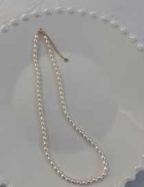 Fashion Pearl Necklace - Single Geometric Pearl Beaded Necklace