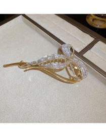 Fashion 8 Clip - Golden Bow Alloy Diamond Bow Twist Hair Clip