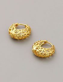Fashion Gold Solid Copper Geometric Cutout Round Earrings