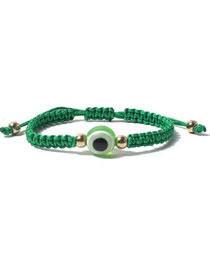 Fashion Green Cord Braided Resin Eye Bracelet