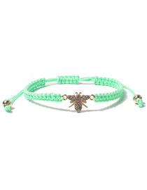 Fashion Blue Alloy Diamond Bee String Bracelet