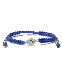 Fashion Blue Alloy Diamond Drop Oil Eye String Bracelet