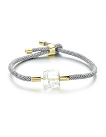 Fashion Mls-0010 Shiraishi Solid Milanese Rope Braided White Stone Bracelet