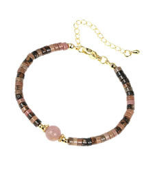 Fashion Middle Strawberry Crystal Bracelet Solid Copper Geometric Beaded Geometric Bracelet