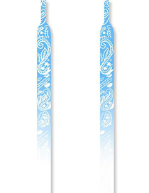 Fashion Cashew Sky Blue Gradient-110cm Cashew Flower Print Gradient Flat Laces