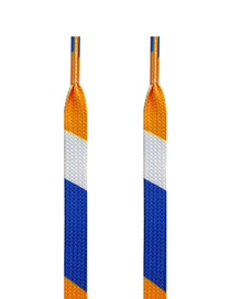 Fashion White Blue And Yellow Three-color Stitching Shoelace 120cm Polyester Tricolor Stitching Laces