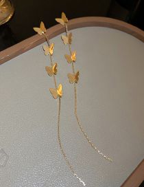 Fashion Gold Butterfly Tassel Earrings