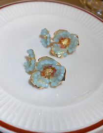 Fashion Green Crystal Flower Earrings