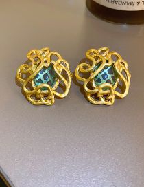 Fashion Gold Metal Geometric Cutout Stud Earrings
