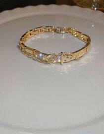Fashion Gold Metal Zirconium Geometric Bracelet