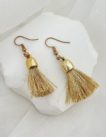 Fashion Gold Alloy Cord Sequined Tassel Earrings (short)