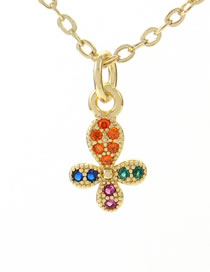 Fashion 4# Bronze Zirconium Cross Necklace