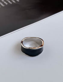 Fashion Black Alloy Geometric Irregular Oil Drip Ring