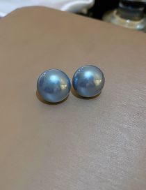 Fashion Blue Geometric Pearl Stud Earrings