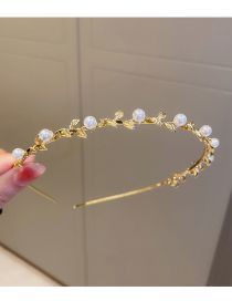 Fashion Gold Metal Diamond Cat's Eye Pearl Headband