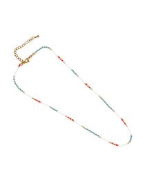 Fashion 1# Titanium Steel Rice Beaded Braided Necklace