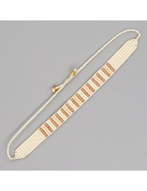 Fashion Beige Geometric Beaded Braided Bracelet
