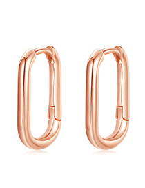 Fashion Rose Gold Sterling Silver Oval Earrings
