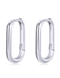 Fashion White Gold Sterling Silver Oval Earrings