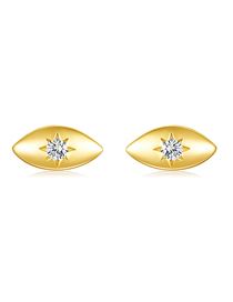 Fashion Golden Color Metal Diamond Star Eye Stud Earrings