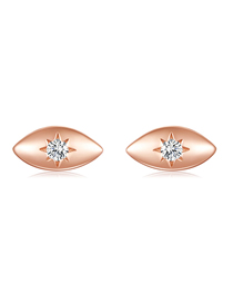 Fashion Rose Gold Metal Diamond Star Eye Stud Earrings