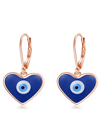 Fashion Dark Blue-2 Metal Drip Oil Eye Earrings