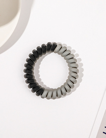 Fashion Matte Black Light Gray Color Matching Frosted Telephone Cord Hair Tie