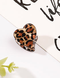 Fashion Love Light Leopard Leopard Print Heart Gripper In Acetate