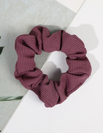 Fashion Bean Paste Purple Striped Knitted Crinkle Headband