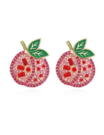 Fashion Suit Alloy Diamond Fruit Stud Earrings