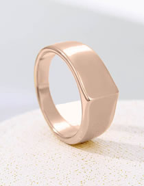 Fashion Rose Gold Titanium Steel Gold Plated 3d Glossy Ring