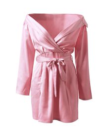 Fashion Pink Satin Thong Dress