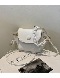 Fashion White Pu Large Capacity Flap Crossbody Bag