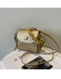 Fashion Gold Pu Large Capacity Flap Crossbody Bag